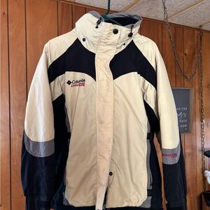 Columbia Cream and Black Outdoor Jacket